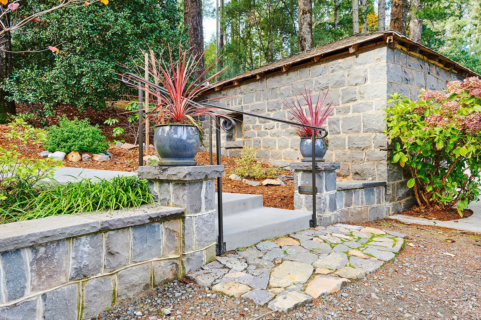 Manzanita Ave-stone and concrete steps Manzanita Ave-stone and concrete steps